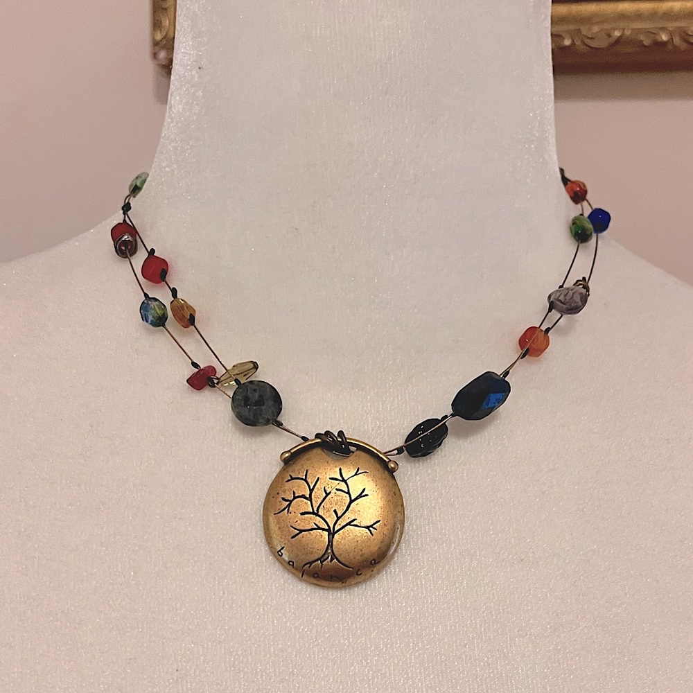 Chico’s Balance Tree Brass Necklace